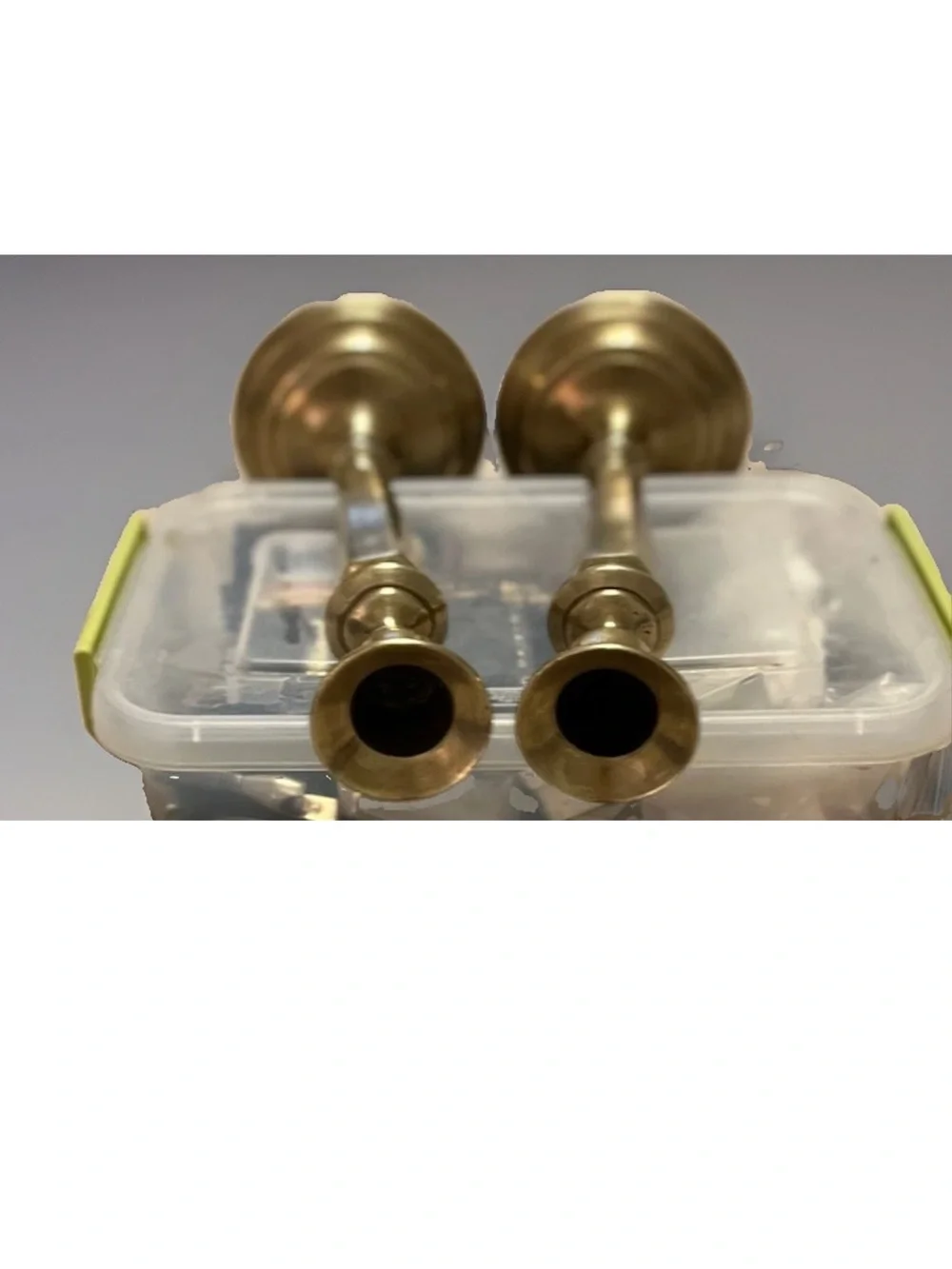 Antique Brass Candlestick Holders - Pair
